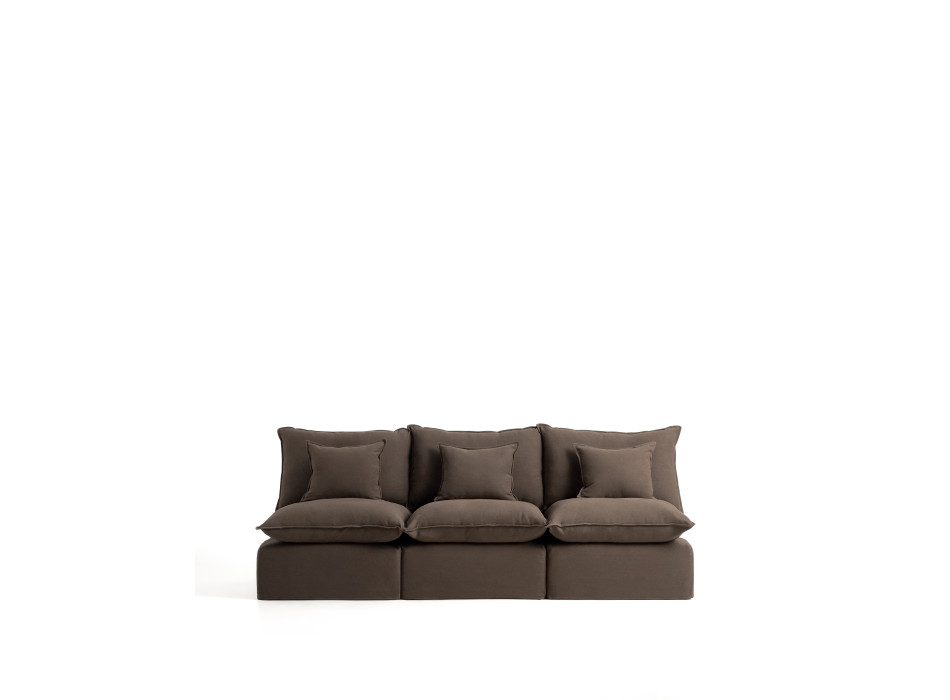 Anarela 3-seater modular sofa with removable cover in linen
