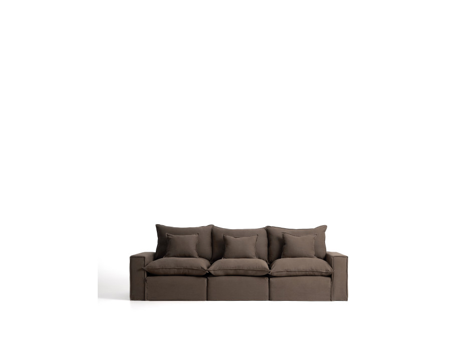 Anarela 3-seater modular sofa with removable cover in linen