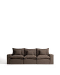 Anarela 3-seater modular sofa with removable cover in linen