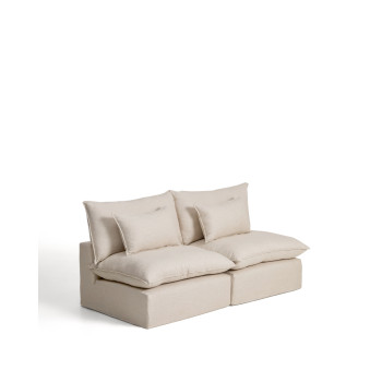 Anarela 3-seater modular sofa with removable cover in linen and viscose
