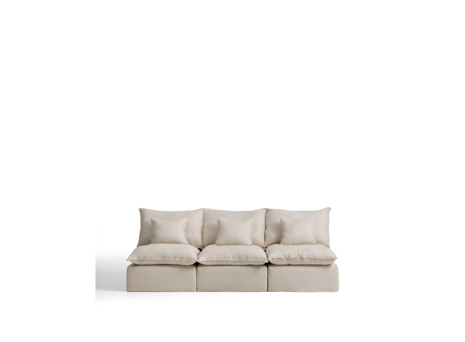 Anarela 3-seater modular sofa with removable cover in linen and viscose