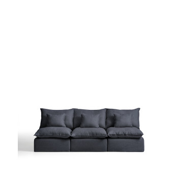 Anarela 3-seater modular sofa with removable cover in linen and viscose