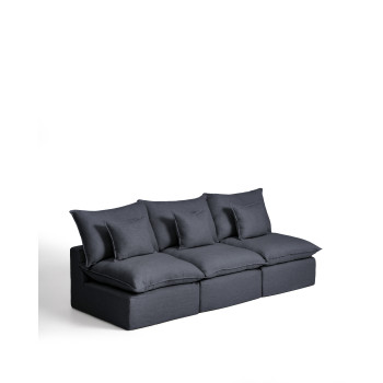 Anarela 3-seater modular sofa with removable cover in linen and viscose