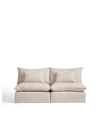 Anarela 3-seater modular sofa with removable cover in linen and viscose