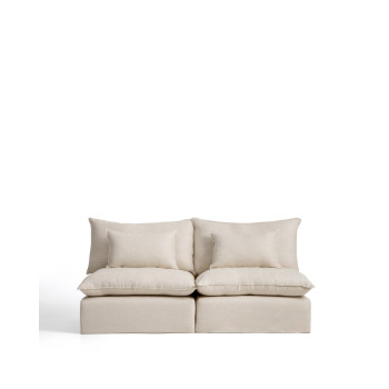 Anarela 3-seater modular sofa with removable cover in linen and viscose