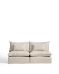 Anarela 3-seater modular sofa with removable cover in linen and viscose
