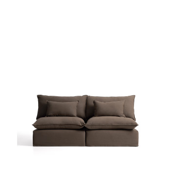 Anarela 3-seater modular sofa with removable cover in linen