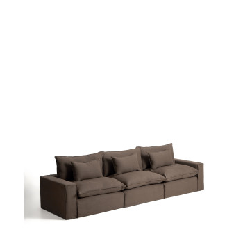 Anarela 5-seater modular sofa with removable cover in linen