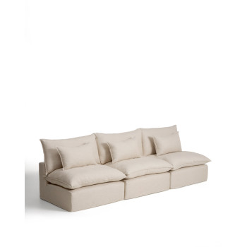 Anarela 5-seater modular sofa with removable cover in linen and viscose
