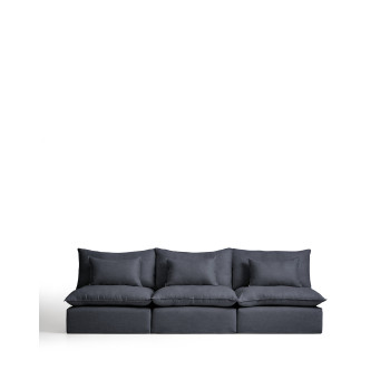 Anarela 5-seater modular sofa with removable cover in linen and viscose