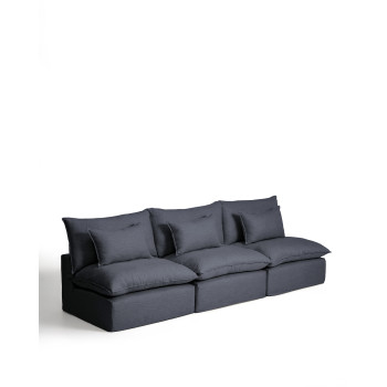 Anarela 5-seater modular sofa with removable cover in linen and viscose