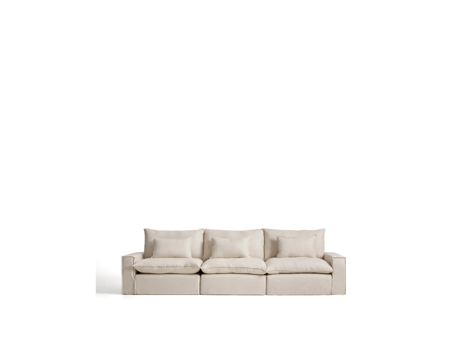 Anarela 5-seater modular sofa with removable cover in linen and viscose