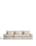 Anarela 5-seater modular sofa with removable cover in linen and viscose