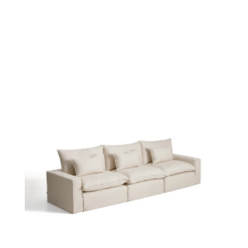 Anarela 5-seater modular sofa with removable cover in linen and viscose