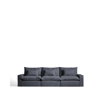 Anarela 5-seater modular sofa with removable cover in linen and viscose