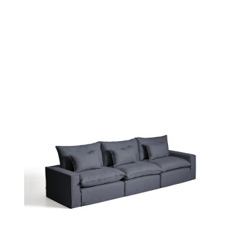 Anarela 5-seater modular sofa with removable cover in linen and viscose