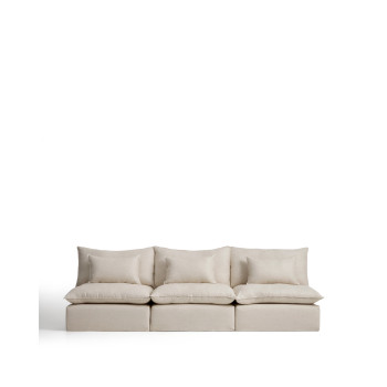 Anarela 5-seater modular sofa with removable cover in linen and viscose