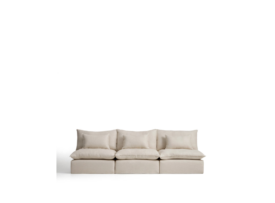 Anarela 5-seater modular sofa with removable cover in linen and viscose