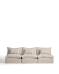 Anarela 5-seater modular sofa with removable cover in linen and viscose