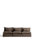Anarela 5-seater modular sofa with removable cover in dove grey linen, 330 cm, FSC Mix Credit