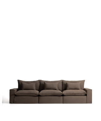 Anarela 5-seater modular sofa with removable cover in linen