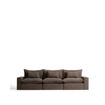 Anarela 5-seater modular sofa with removable cover in linen