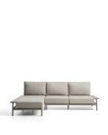 Vathi 3-seater aluminum sofa with left chaise longue, dove gray, 250 x 159 cm