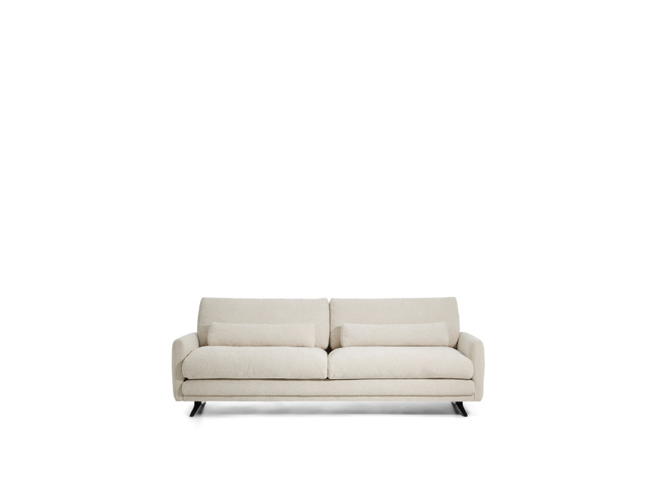 Veliro 3-seater sofa in beige chenille with black steel legs 240 cm FSC Mix Credit