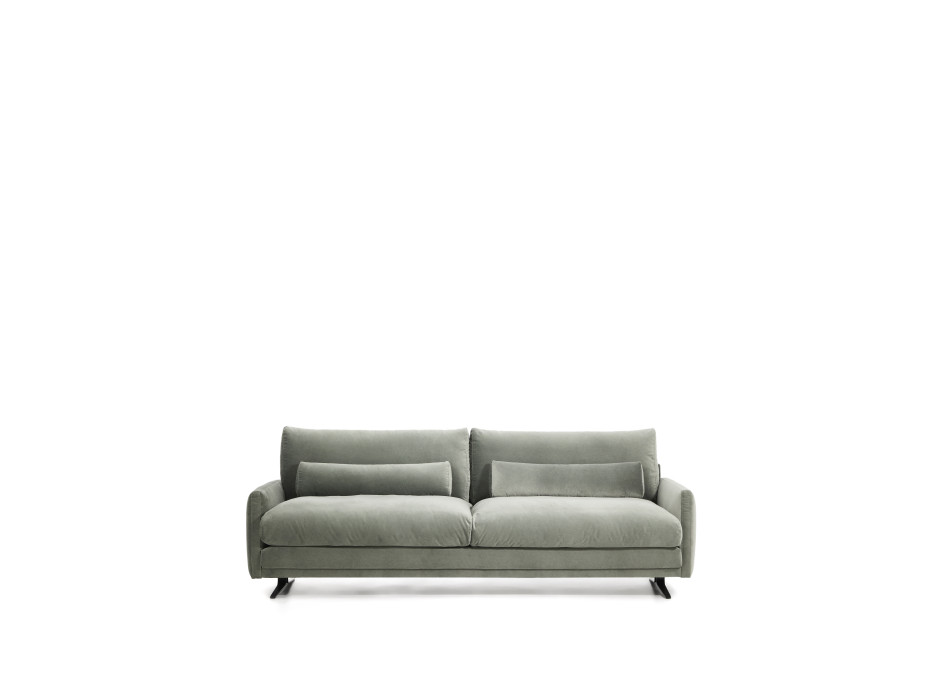 Veliro 3-seater sofa in green velvet with black steel legs 240 cm FSC Mix Credit