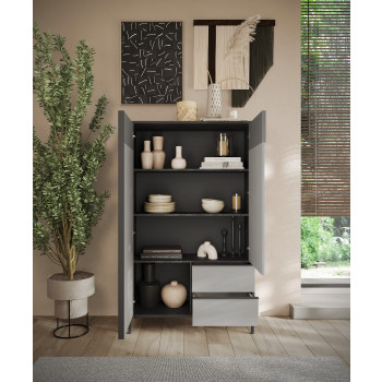 EVEREST - tall cabinet with 2 doors and 2 drawers