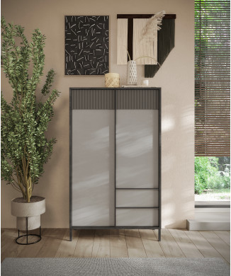 EVEREST - tall cabinet with 2 doors and 2 drawers