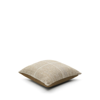 Nalian 100% PET Beige Checked Floor Pillow Cover 70 x 70 cm