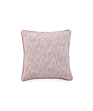 Brisella jacquard cushion cover with contrasting pink trim 45 x 45 cm