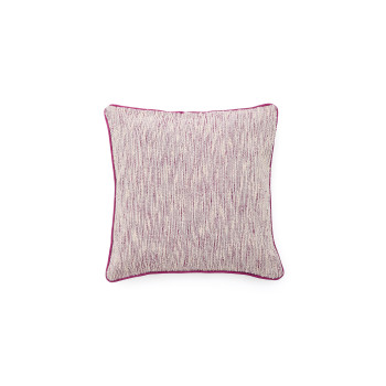 Brisella jacquard cushion cover with contrasting pink trim 45 x 45 cm