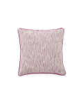 Brisella jacquard cushion cover with contrasting pink trim 45 x 45 cm
