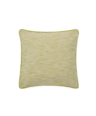 Brisella jacquard cushion cover with contrasting green trim, 45 x 45 cm