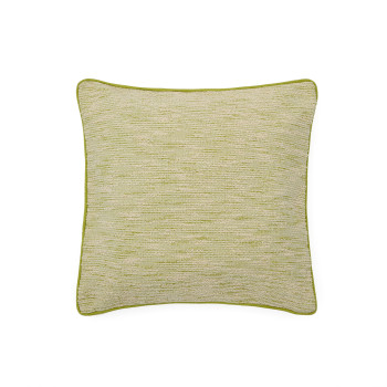 Brisella jacquard cushion cover with contrasting green trim, 45 x 45 cm