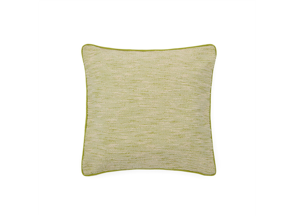 Brisella jacquard cushion cover with contrasting green trim, 45 x 45 cm