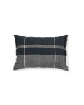 Eron cushion cover in checked linen with fringes