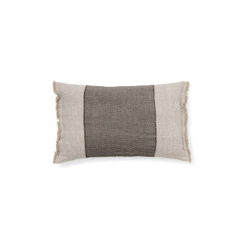 Lorin green fringed linen cushion cover 30 x 50 cm