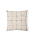 Nety beige cushion cover with multicoloured checked embroidery 45 x 45 cm