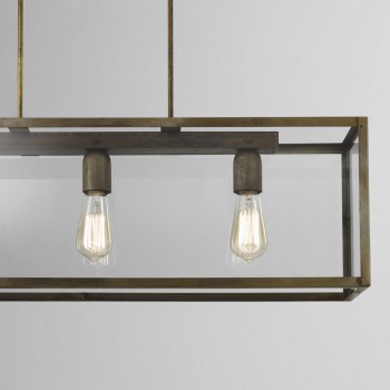 Suspension lamp in iron and glass LONDON 205.04.FF IL FANALE