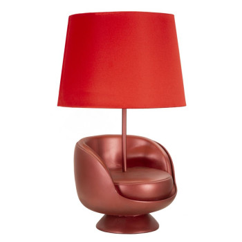 MIDCENTURY RED BEDSIDE LAMP