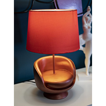 MIDCENTURY RED BEDSIDE LAMP
