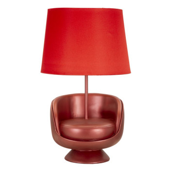 MIDCENTURY RED BEDSIDE LAMP