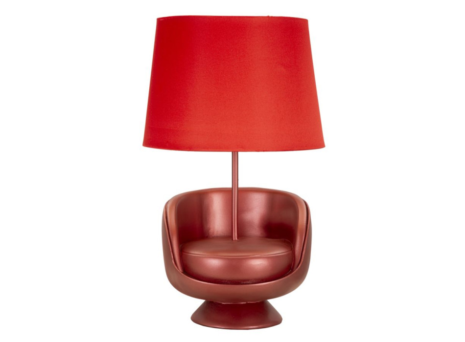 MIDCENTURY RED BEDSIDE LAMP