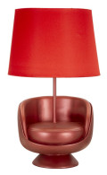 MIDCENTURY RED BEDSIDE LAMP