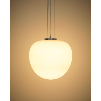 Ardali ceiling lamp in smoked glass and steel with brushed finish Ø 40 cm