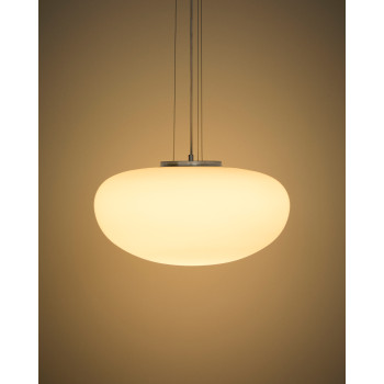 Ardali ceiling lamp in smoked glass and steel with brushed finish Ø 50 cm