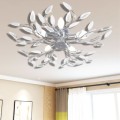 Ceiling Lamp White Transparent Acrylic Crystals 5 E14